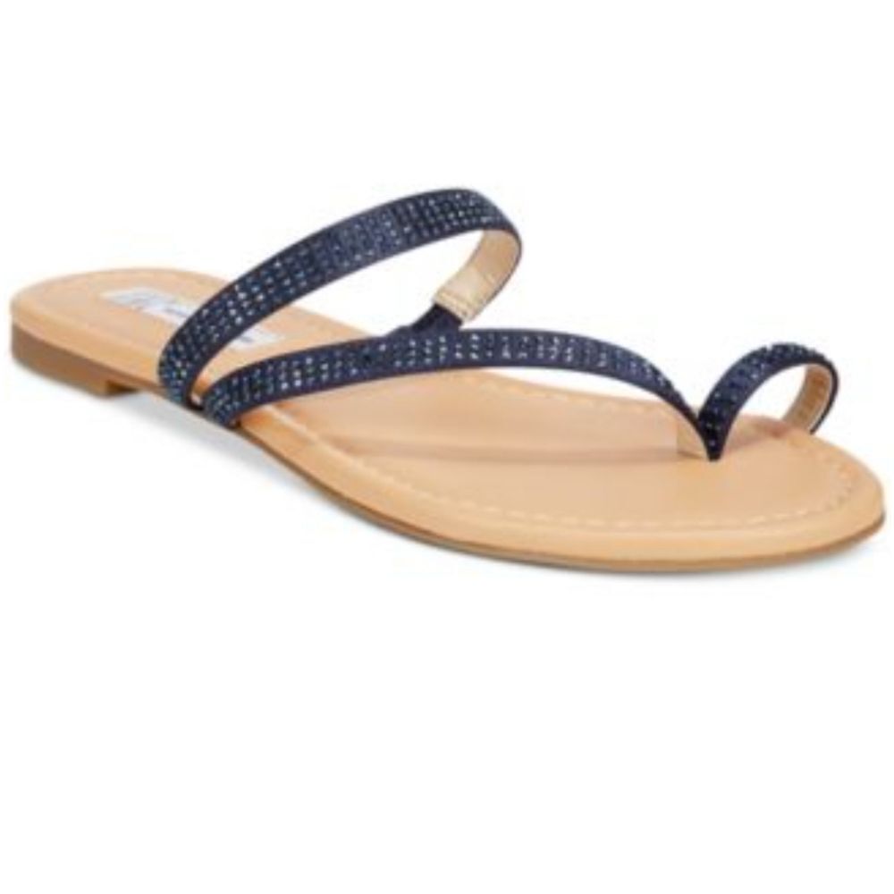 BRAND NEW UNISA UNDERLIAH-R GLASS STONE DOUBLE STRAP OPEN TOE SANDAL